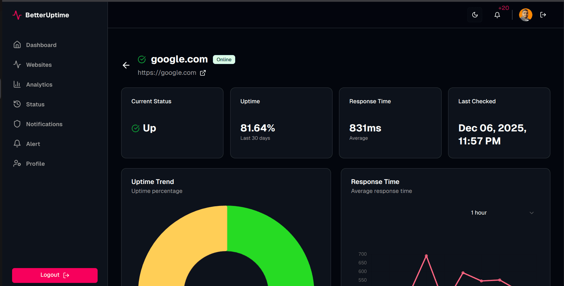 Tracking Website Health